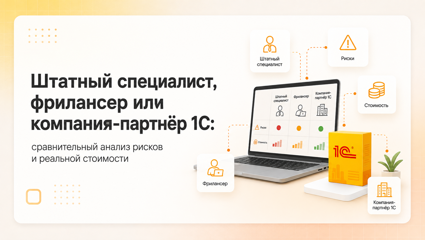 Штат, фриланс или партнёр 1С: сравнение рисков и стоимости